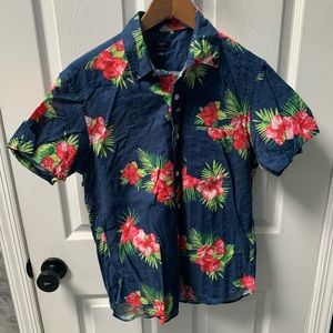 J Crew Floral Short Sleeve Shirt - Cotton/Linen